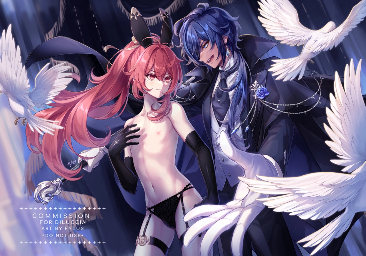 diluc-genshin-impactkaeya-genshin-impact