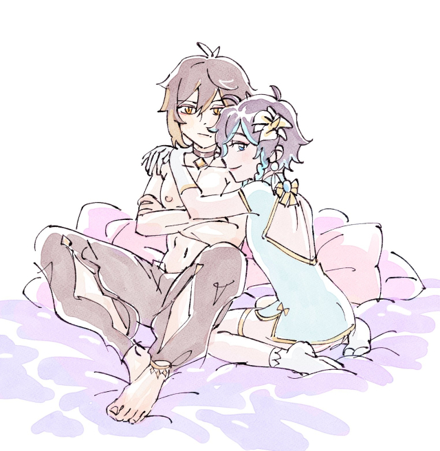 venti (genshin impact),zhongli (genshin impact)