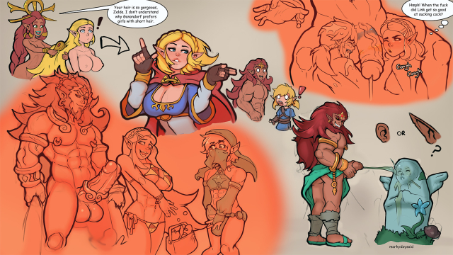 ganondorf,gerudo,gerudo link,link,makeela riju,princess zelda,riju,zelda (breath of the wild)